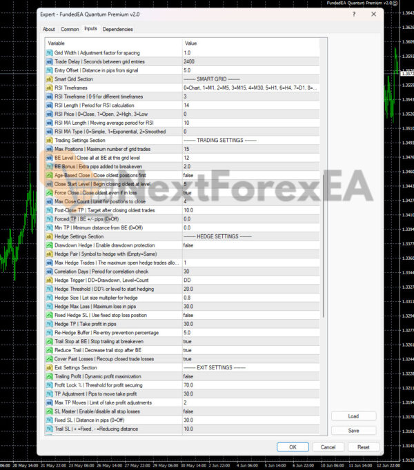 FundedEA Quantum Premium MT4 Inputs 2